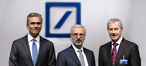 You are in the archive of 2015. The picture shows Anshu Jain, Co-Chief Executive Officer, Dr. Paul Achleitner, Chairman of the Supervisory Board, and Jürgen Fitschen, Co-Chief Executive Officer, standing next to each other.