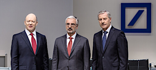 You are in the archive of 2016. The picture shows John Cryan, Co-Chief Executive Officer, Dr. Paul Achleitner, Chairman of the Supervisory Board, and Jürgen Fitschen, Co- Chief Executive Officer, standing next to each other.