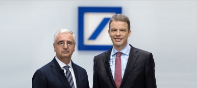 You are in the archive of 2018. The picture shows Dr. Paul Achleitner, Chairman of the Supervisory Board, and Christian Sewing, Chief Executive Officer, standing next to each other.